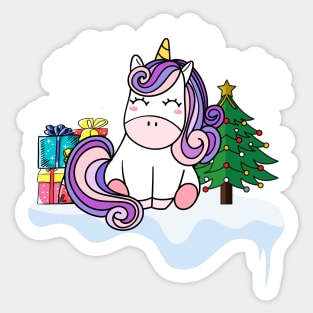 Magical Christmas Unicorn Sticker